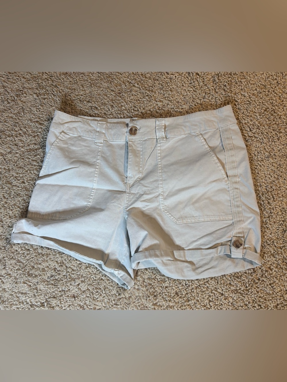 Westbound Cream Cuffed Pocket Bermuda Shorts